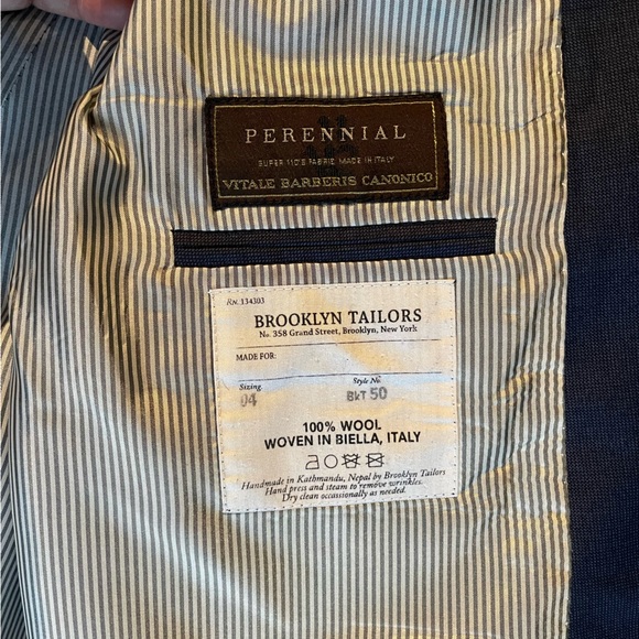 Brooklyn Tailors Luxury Navy Suit Jacket - 42 - Picture 3 of 3